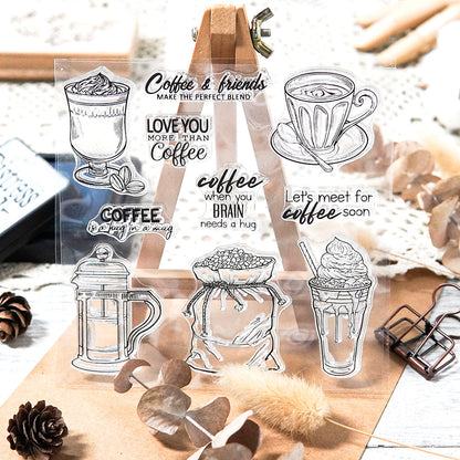 Retro Coffee Dies & Stamps Set