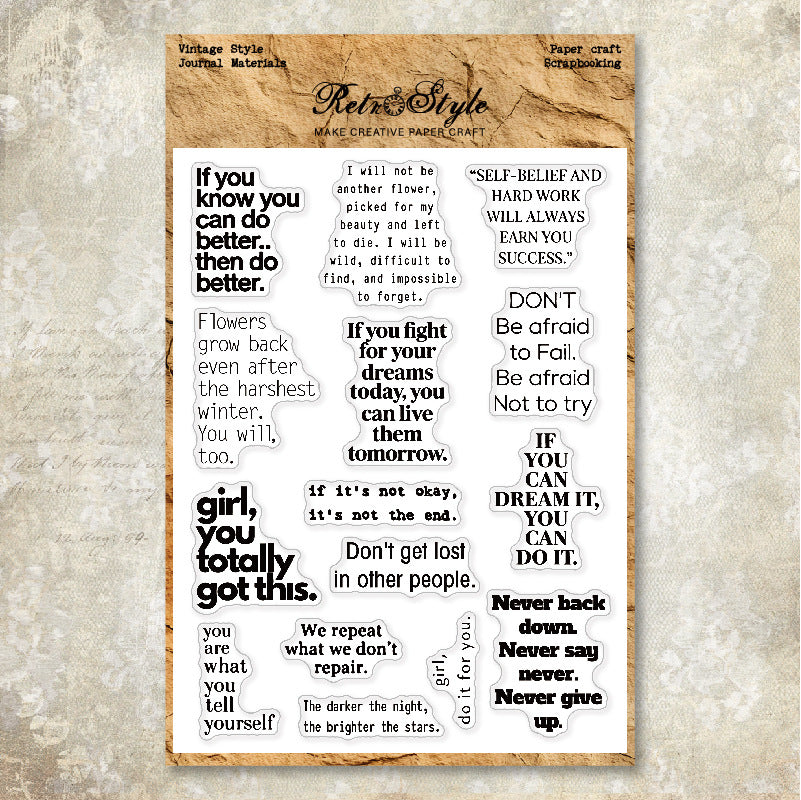 Words and Sentences DIY Scrapbook Clear Stamps