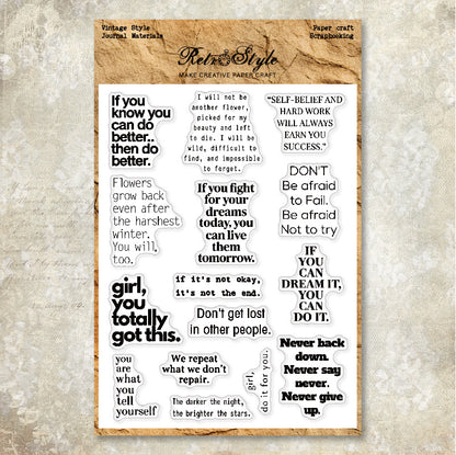 Words and Sentences DIY Scrapbook Clear Stamps
