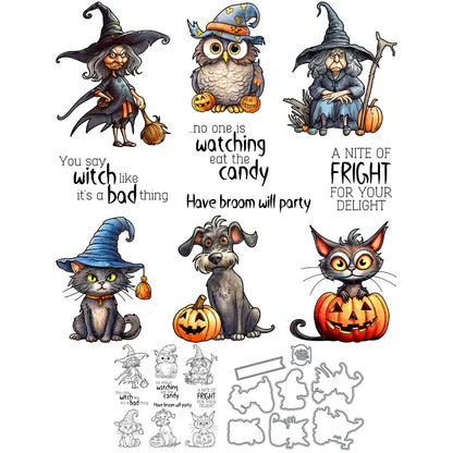 Halloween Elements Dies & Stamps Set