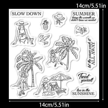 Beach Girl Clear Stamps
