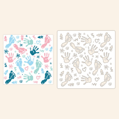 1 PC Footprint Pattern DIY Painting Hollow Stencil