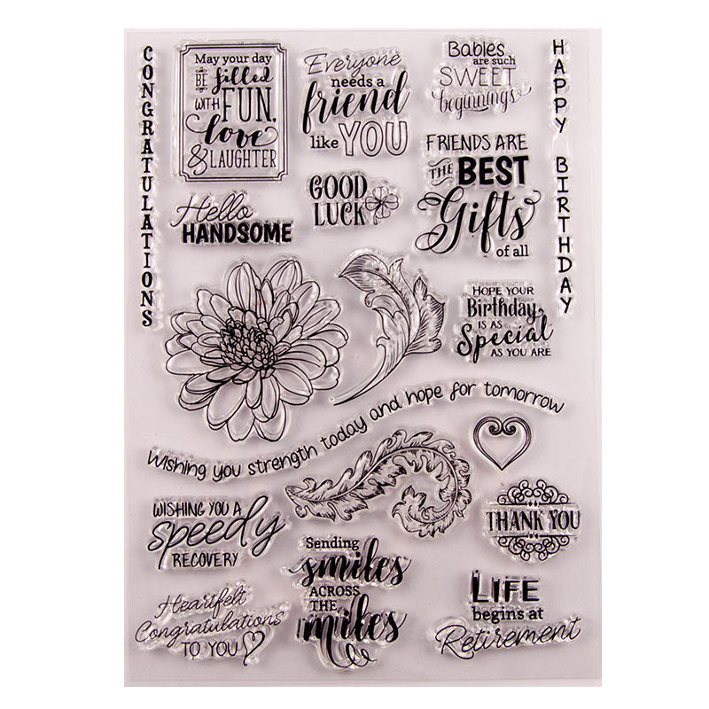 Greeting Words Clear Stamps