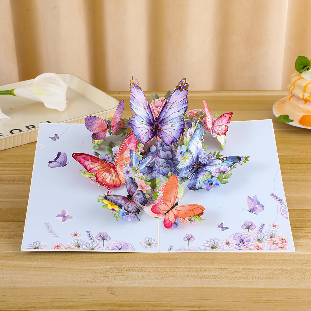 3D Romantic Butterflies Pop-Up Greeting Card