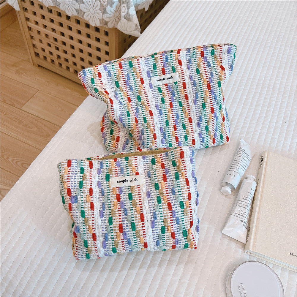 Colorful Woven Cosmetic Storage Bag