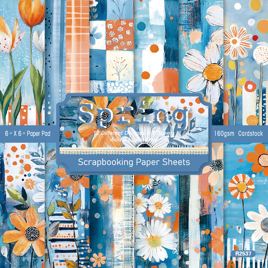 24PCS 6" Spring Scrapbook Paper & Cardstock