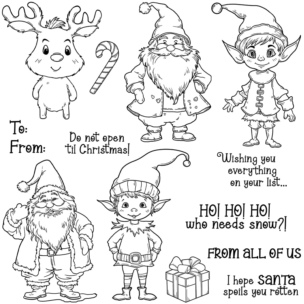 Cute Santa Elf Clear Stamps