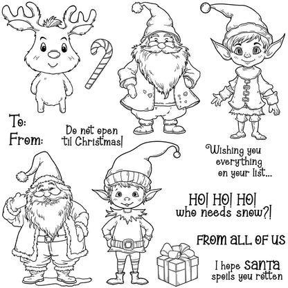 Cute Santa Elf Clear Stamps