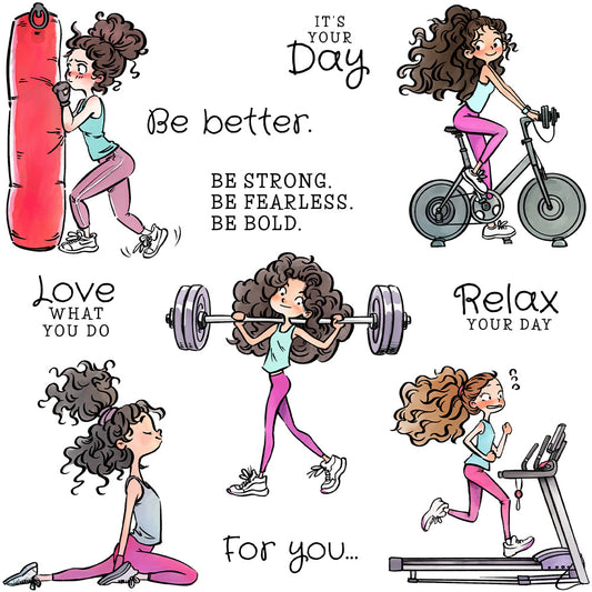 Fitness Girl Dies & Stamps Set
