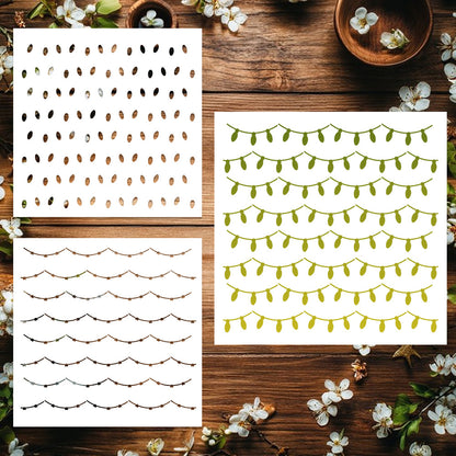 2 PCS Small Lantern Pattern DIY Painting Hollow Stencil