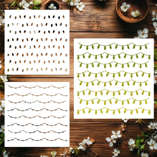 2 PCS Small Lantern Pattern DIY Painting Hollow Stencil