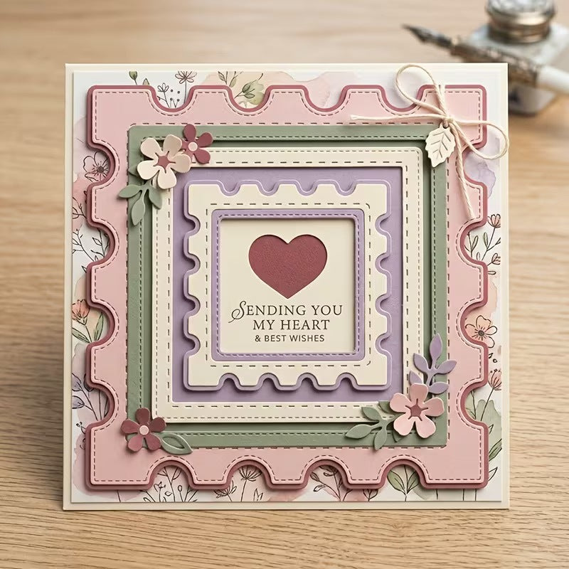 Retro Layered Square Frames Metal Cutting Dies