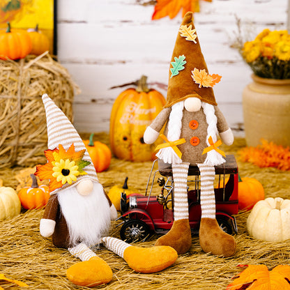 Thanksgiving Maple Leaf Pointy Hat Gnome Decorations