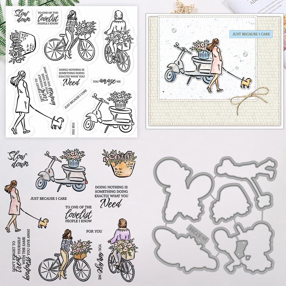 Cycling and Walking the Dog Dies & Stamps Set
