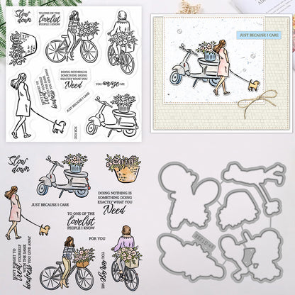 Cycling and Walking the Dog Dies & Stamps Set