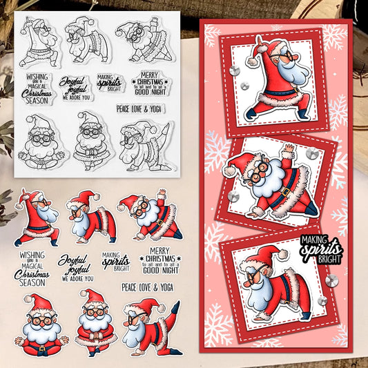 Funny Yoga Santa Claus Clear Stamps