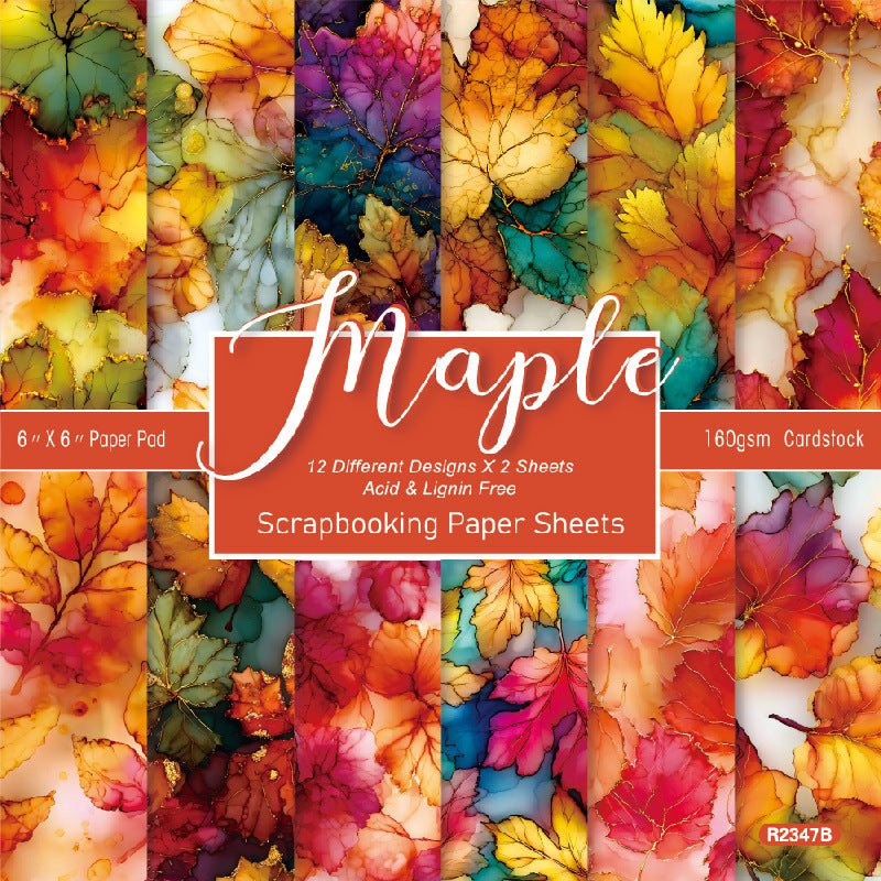24PCS 6" Maple Scrapbook Paper & Cardstock