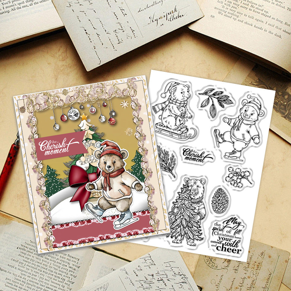 Christmas Polar Bear Clear Stamps
