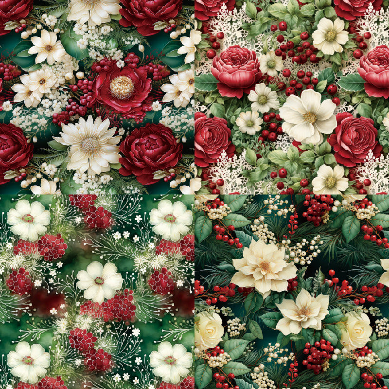 24PCS 6" Flowers Blossom Scrapbook Paper & Cardstock