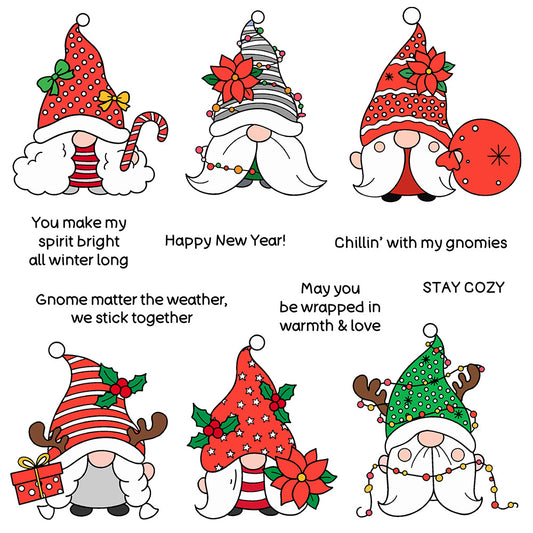 Christmas Cartoon Gnome Dies & Stamps Set