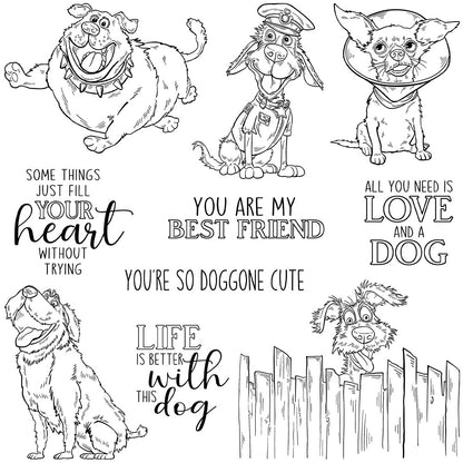 Cute Dogs Dies & Stamps Set