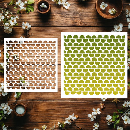Semicircle Pattern DIY Painting Hollow Stencil