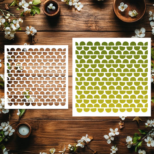 Semicircle Pattern DIY Painting Hollow Stencil