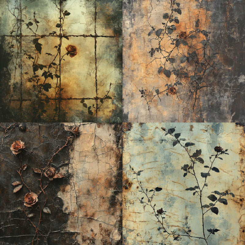 24PCS 6" Vintage Style Scrapbook Paper & Cardstock