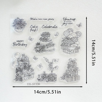 Cake and Flowers Clear Stamps