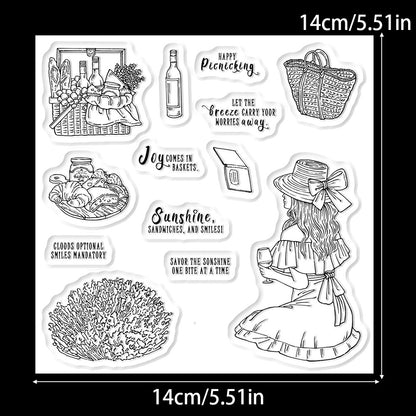 Beautiful Girl Holiday Picnic Clear Stamps