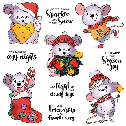 Christmas Cheese Mice Dies & Stamps Set