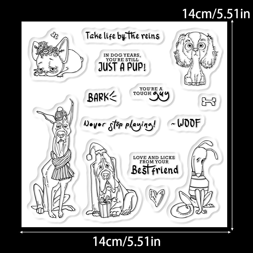 Funny Puppy Dies & Stamps Set
