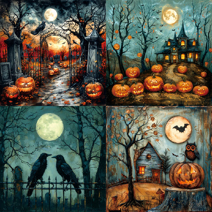 24PCS 6" Halloween Background Scrapbook Paper & Cardstock