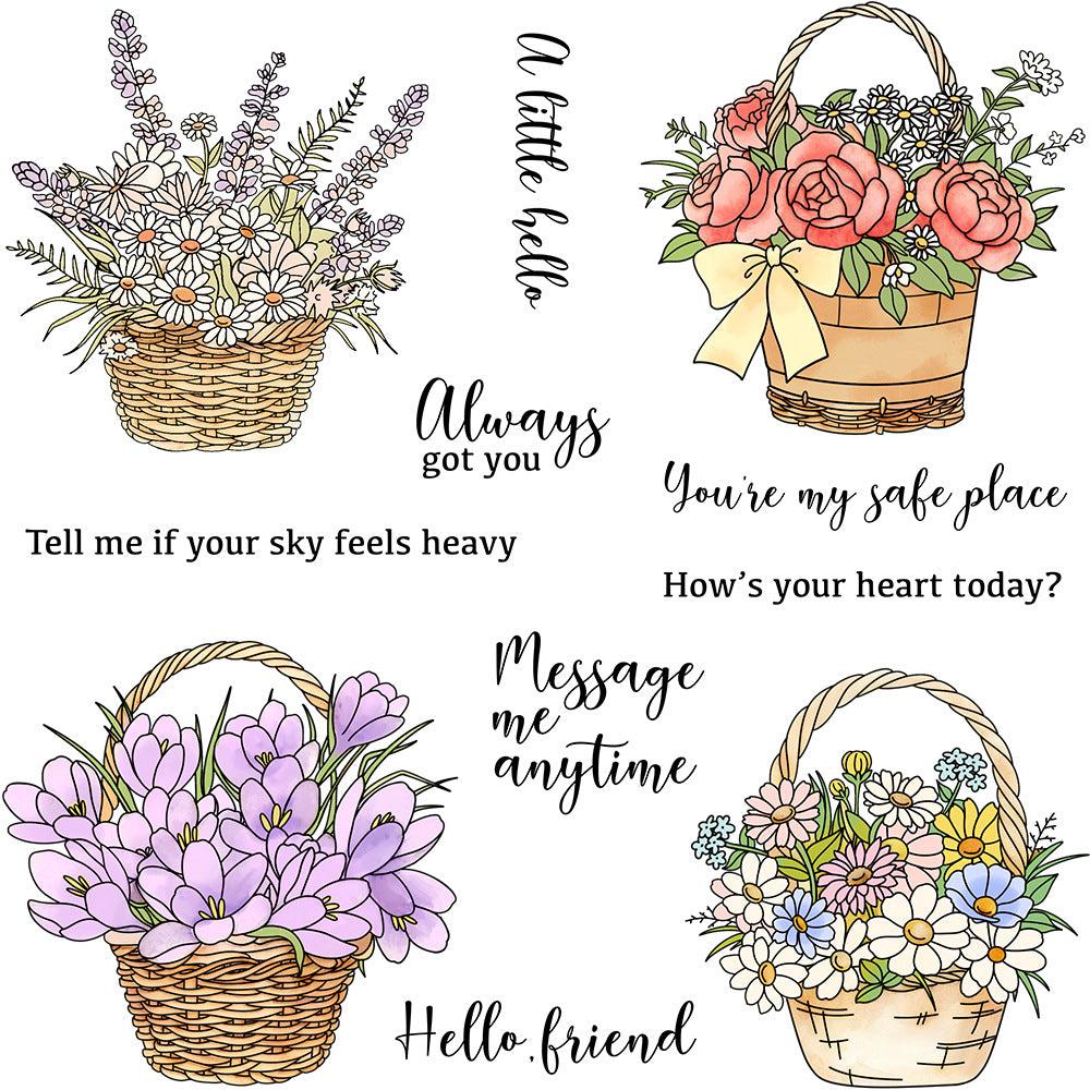 Flower Basket Clear Stamps