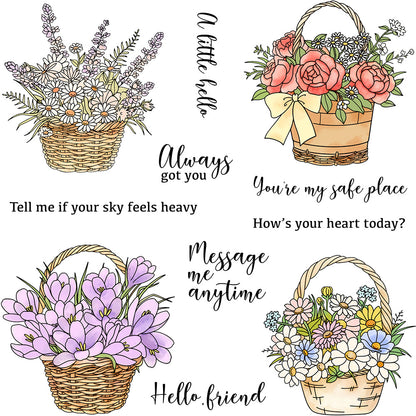 Flower Basket Clear Stamps