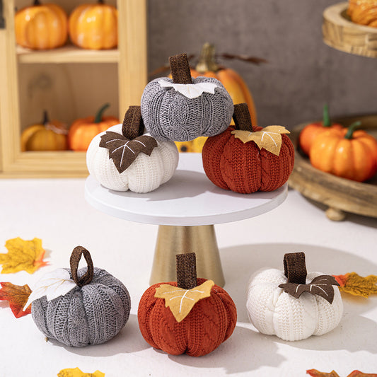 Thanksgiving Knitted Pumpkin Pendants Decorations