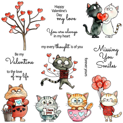 Valentine's Day Cat Dies & Stamps Set