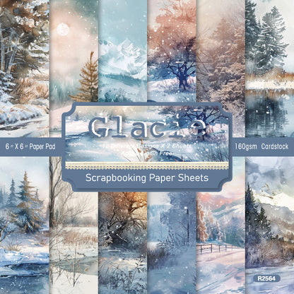 24PCS 6" Glacie Scrapbook Paper & Cardstock