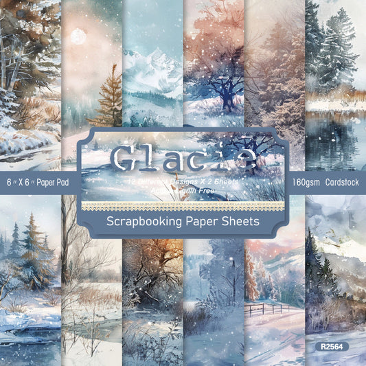 24PCS 6" Glacie Scrapbook Paper & Cardstock