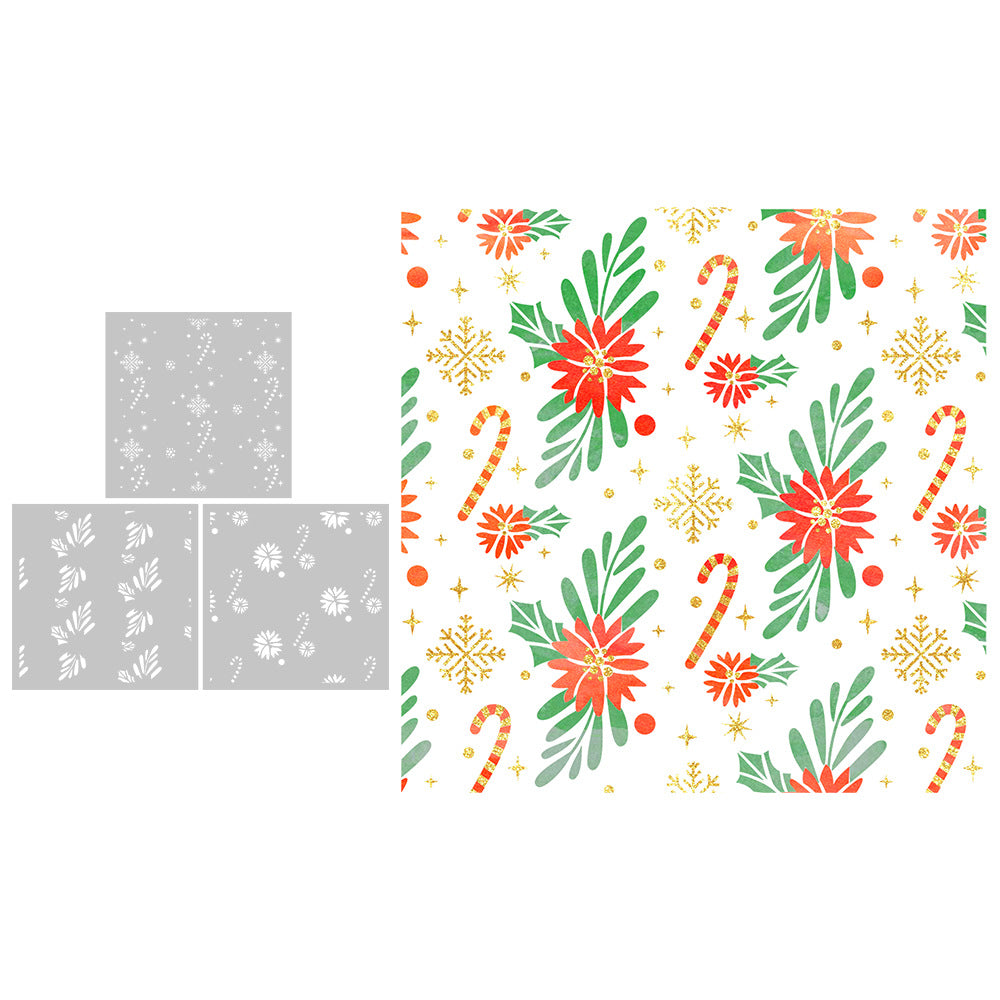 3 PCS Christmas Decorations DIY Painting Hollow Stencil