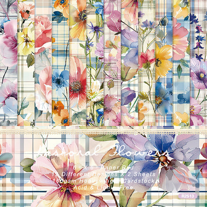 24PCS 6" Flowers Scrapbook Paper & Cardstock