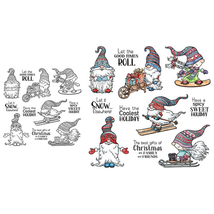 Cute Christmas Skiing Gnome Dies & Stamps Set