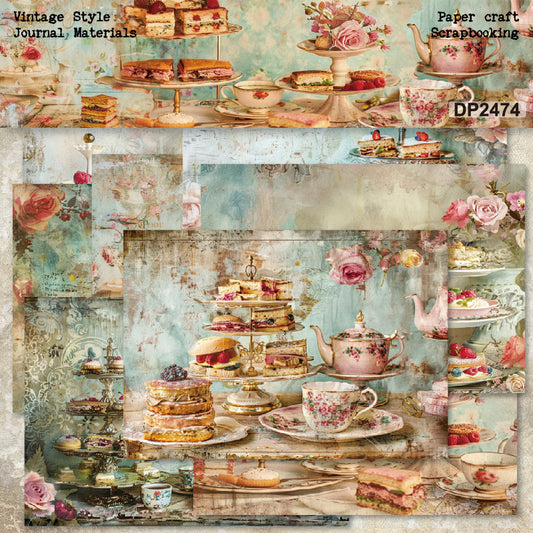 A5 Afternoon Tea Journal Scrapbook Paper