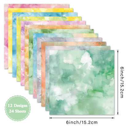 24PCS 6" Dreamy Washes Scrapbook Paper & Cardstock