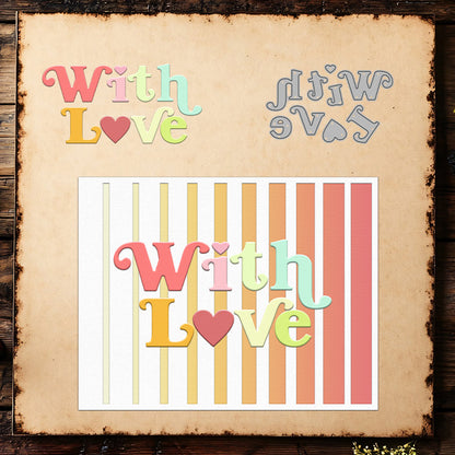 "With Love" Words Metal Cutting Dies