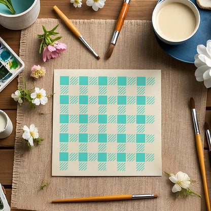 Checkered Pattern DIY Painting Hollow Stencil