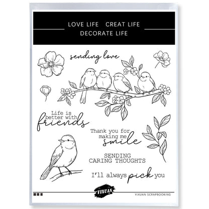 Birds and Fragrant Flowers Dies & Stamps Set