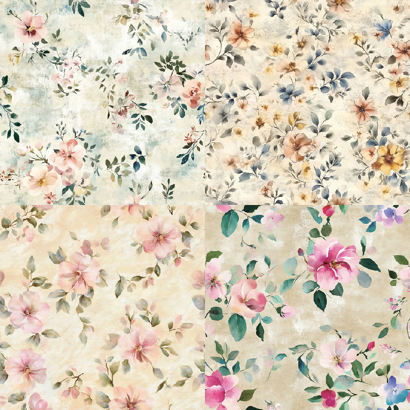 24PCS 6" Flowers Scrapbook Paper & Cardstock