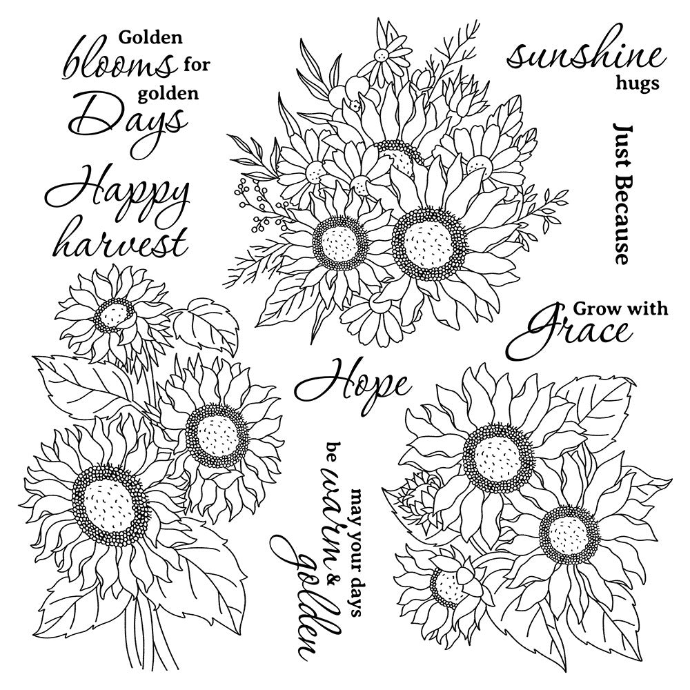 Beautiful Sunflower Dies & Stamps Set