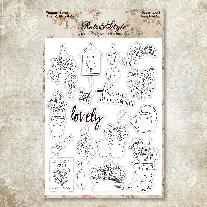Retro DIY Decorative Journal Clear Stamps